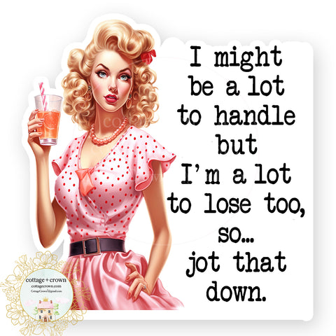 Jot That Down Vinyl Decal Sticker Retro Housewife