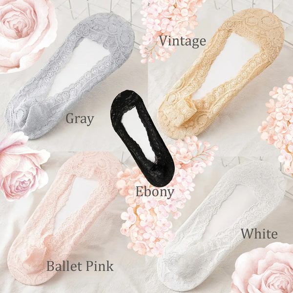 Lace Ballet Blush Pink Lightweight Socks - No Slip - One Pair