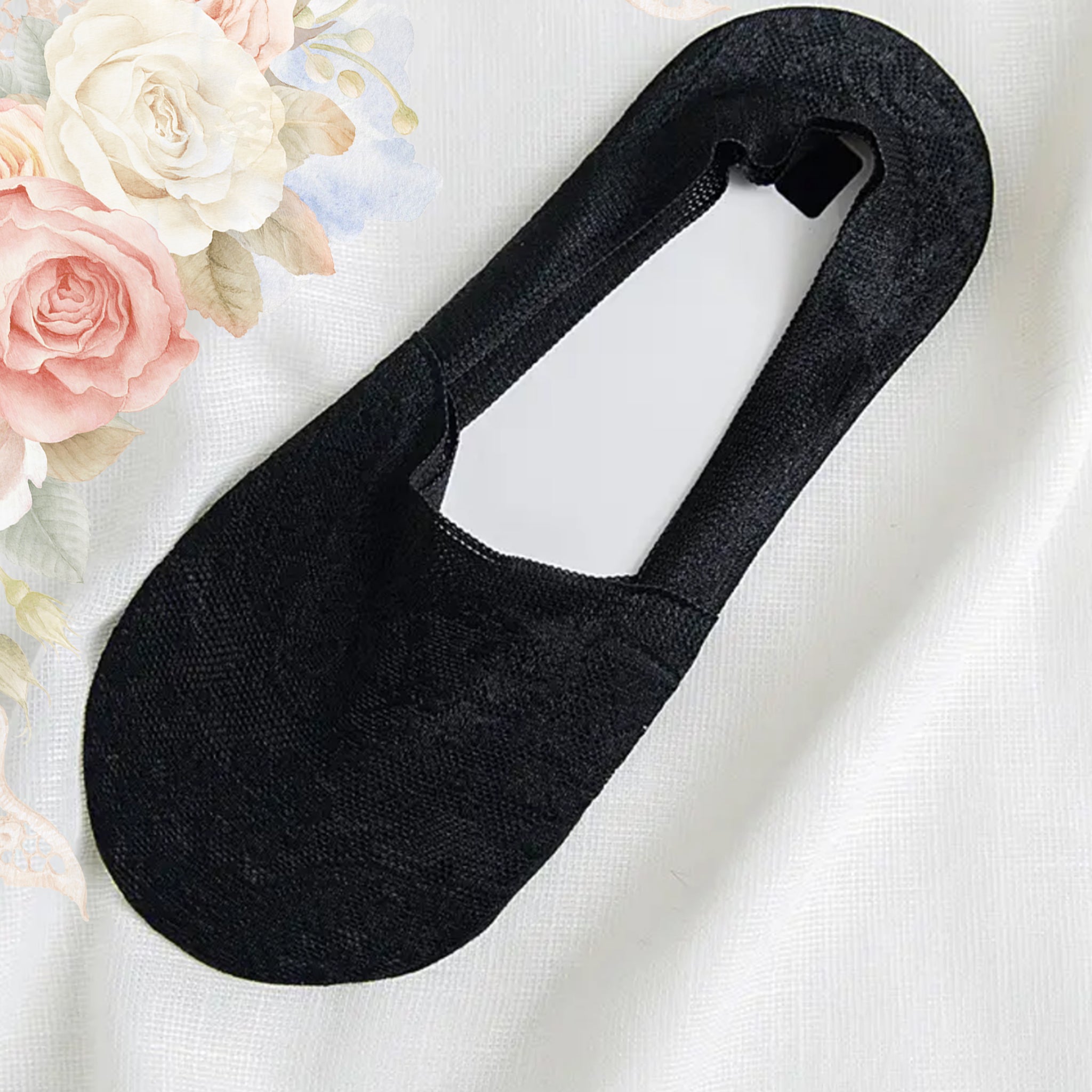 Lace Black Lightweight Socks - No Slip