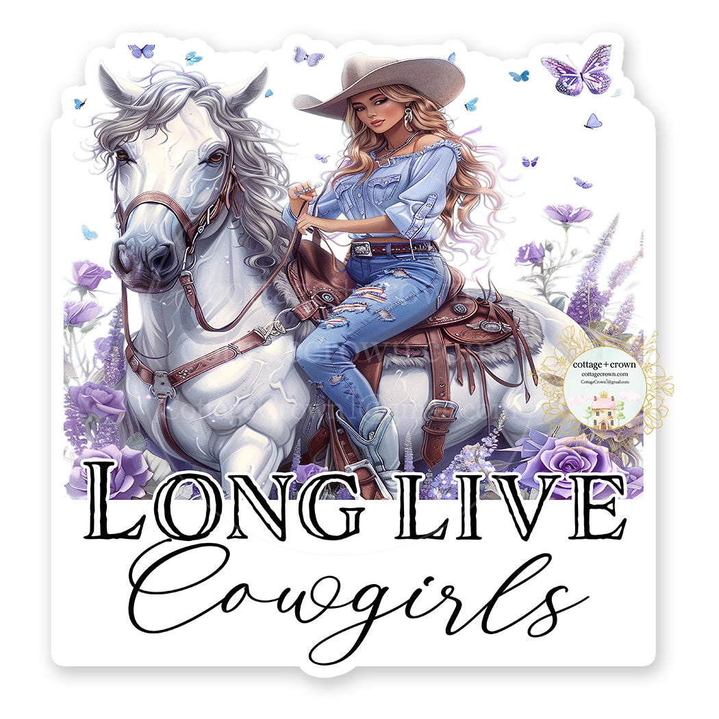 Cowgirl Long Live Cowgirls Cowboy Hat Vinyl Decal Sticker