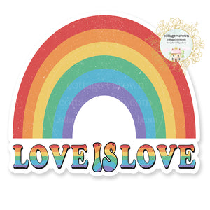 Rainbow Love Is Love LGBTQ Pride Vinyl Decal Sticker
