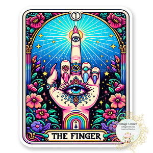 Middle Finger Tarot Card Tattoo Vinyl Decal Sticker