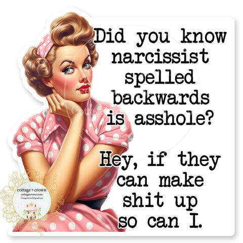 Narcissist Asshole Vinyl Decal Sticker Retro