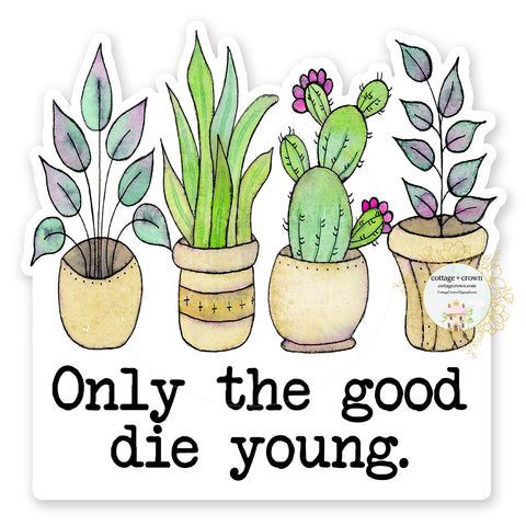 Only The Good Die Young Houseplants Vinyl Decal Sticker