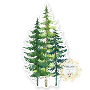 Pine Christmas Trees Outdoors Vinyl Decal Sticker