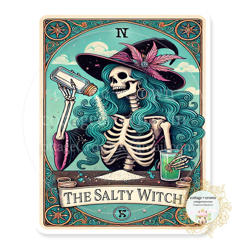 Tarot Card The Salty Witch Vinyl Decal Halloween Sticker