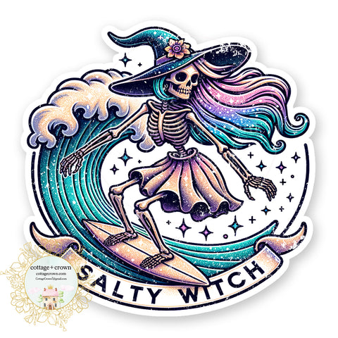 Witch Salty Witch Surfboard Ocean Vinyl Decal Sticker