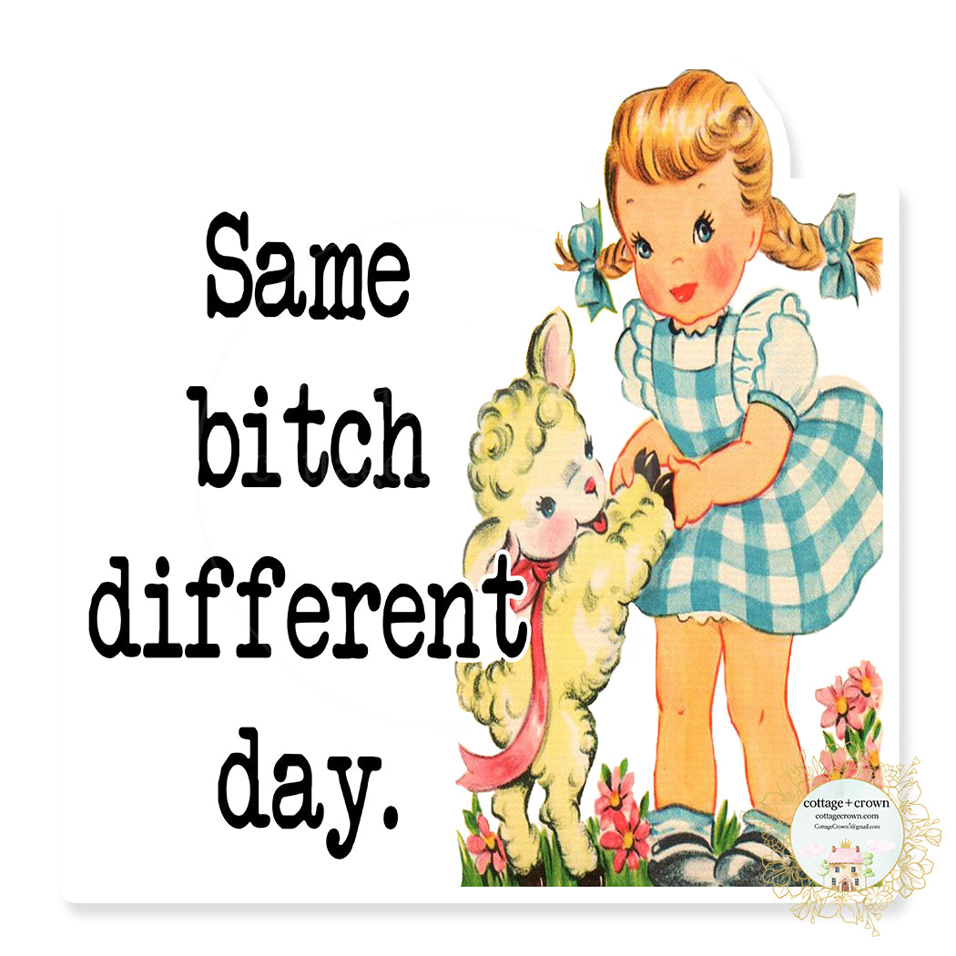 Same Bitch Different Day Vintage Vinyl Decal Sticker