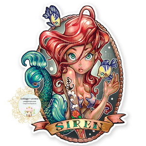 Tattoo Princess Little Mermaid Ariel Vinyl Decal Sticker