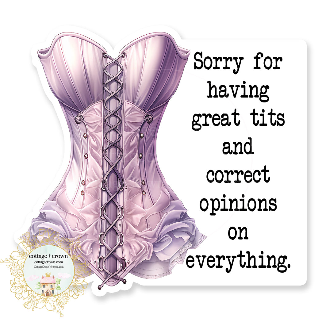 Sorry For Having Great Tits Vinyl Decal Sticker