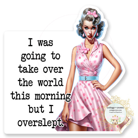 Take Over The World Overslept Vinyl Decal Sticker