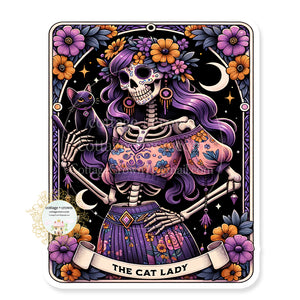 Tarot Card Cat Lady Vinyl Decal Sticker