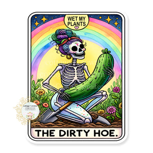 Tarot Card Dirty Hoe Plant Lady Gardner Vinyl Decal Sticker