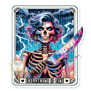 Tarot Card Everything's Fine True Crime Vinyl Decal Sticker