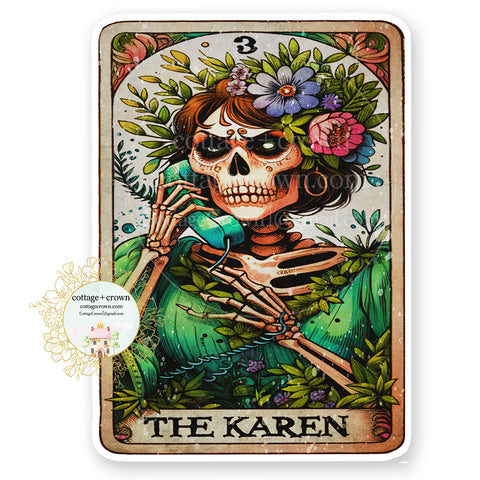 Tarot Card The Karen Boho Vinyl Decal Sticker