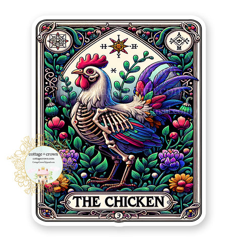 Tarot Card The Chicken Farm Boho Vinyl Decal Sticker