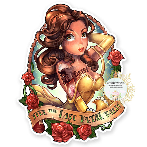 Tattoo Princess Belle Vinyl Decal Sticker