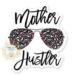 Mother Hustler Leopard Aviators Vinyl Decal Sticker