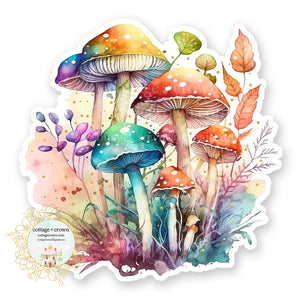 Mushrooms 1 In Fairy Garden Vinyl Decal Sticker