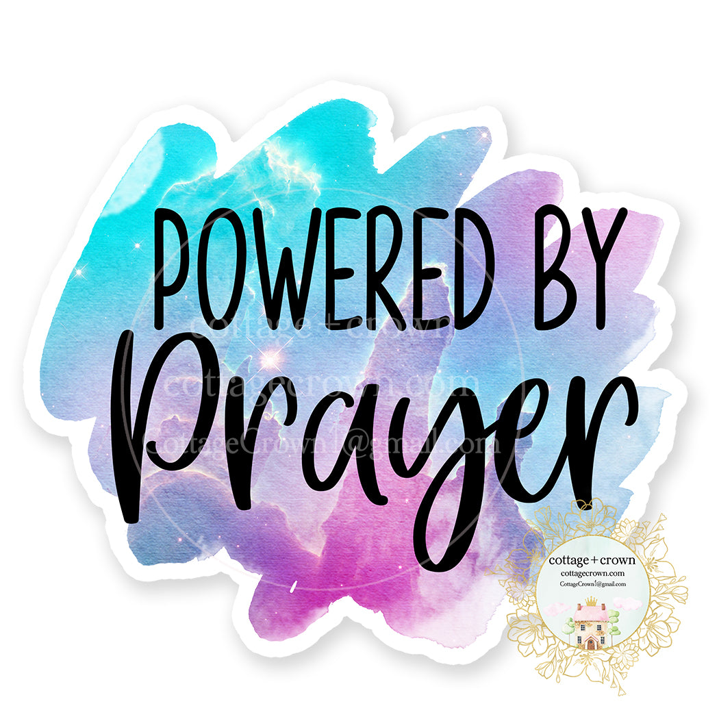 Powered By Prayer Vinyl Decal Sticker