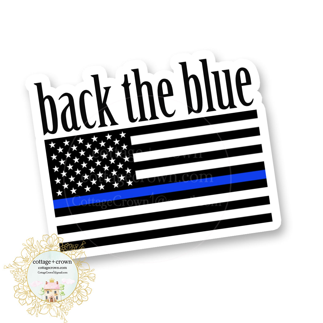 Back The Blue Police Flag Vinyl Decal Sticker - Law Enforcement LEO Th ...