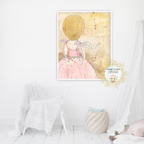 Prima Ballerina Exclusive Floral Ballet Dancer Watercolor Wall Art Print