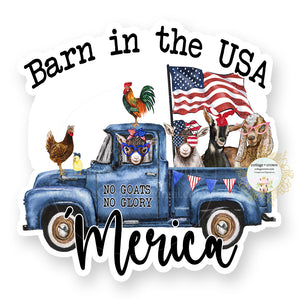 Barn In The USA Farm Animals - Vinyl Decal Sticker
