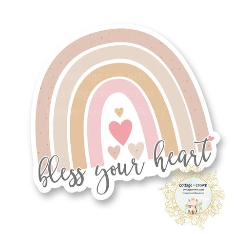 Bless Your Heart Rainbow - Vinyl Decal Sticker