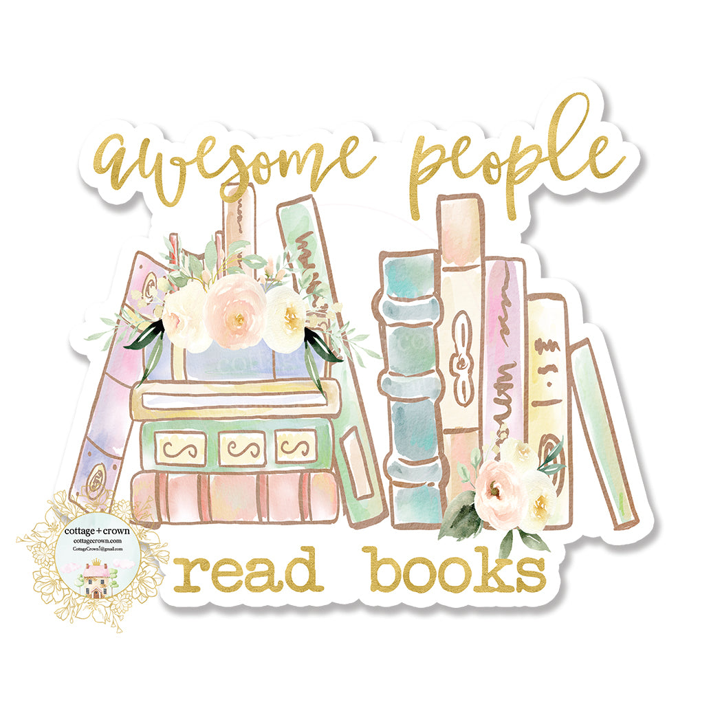 Book - Awesome People Read Books - Vinyl Decal Sticker