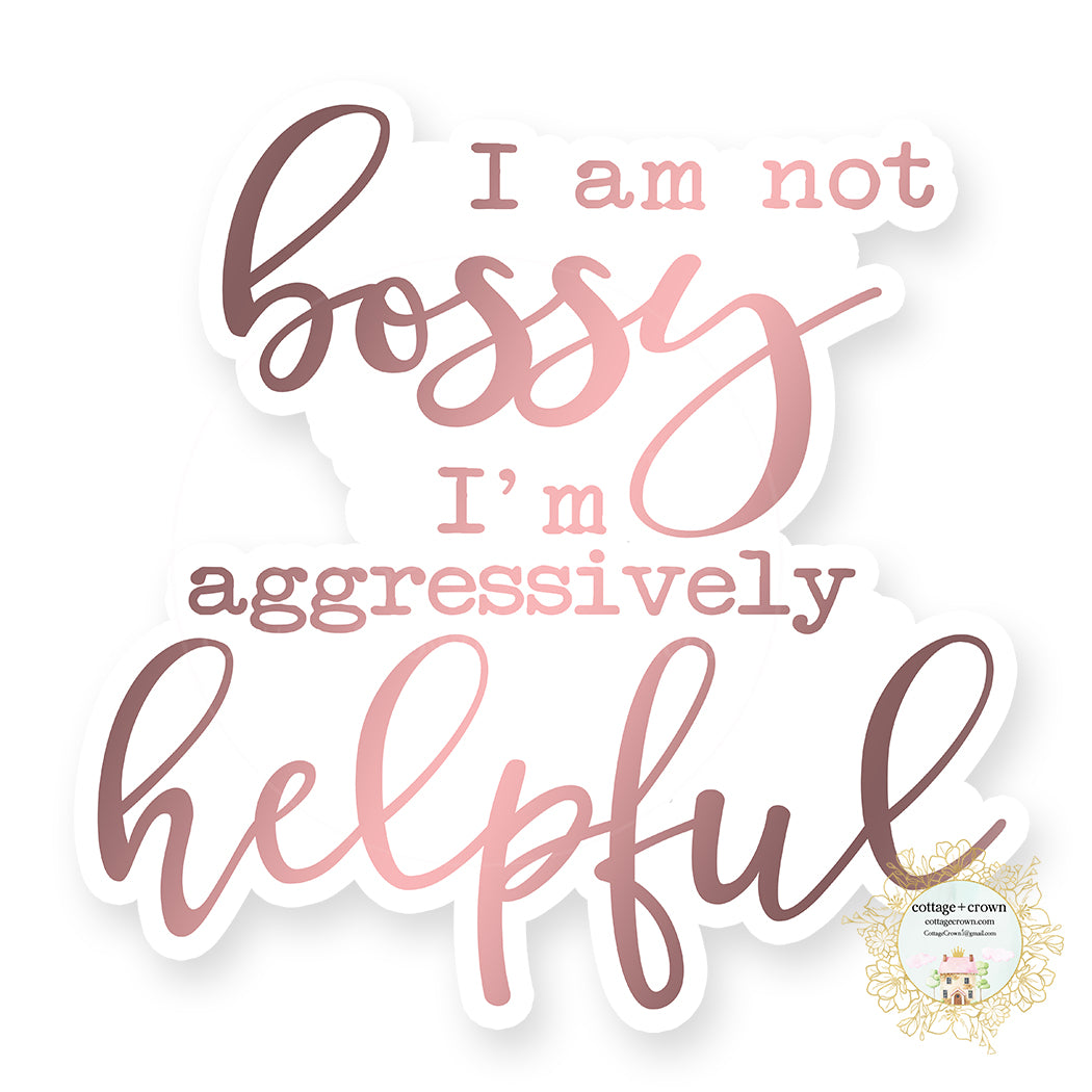 I'm Not Bossy I'm Aggressively Helpful - Vinyl Decal Sticker – cottage ...