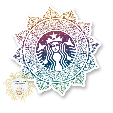 Coffee Mandala Vinyl Decal Sticker