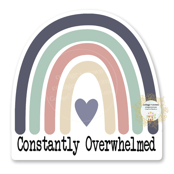 Constantly Overwhelmed - Rainbow - Vinyl Decal Sticker