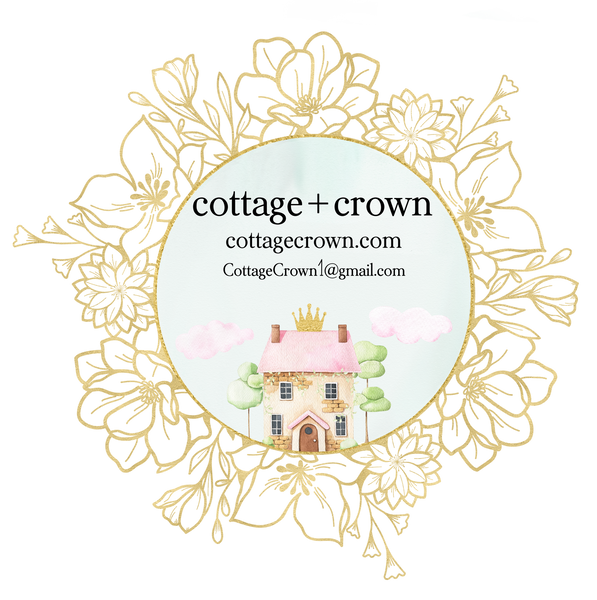 Boho Watercolor Unicorn Gold Crown Wall Art Print - Clouds Stars Daisies Peonies Pearls