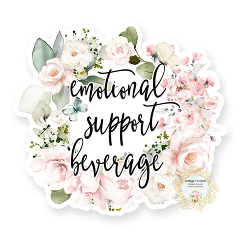 Emotional Support Beverage - 2 - Vinyl Decal Sticker