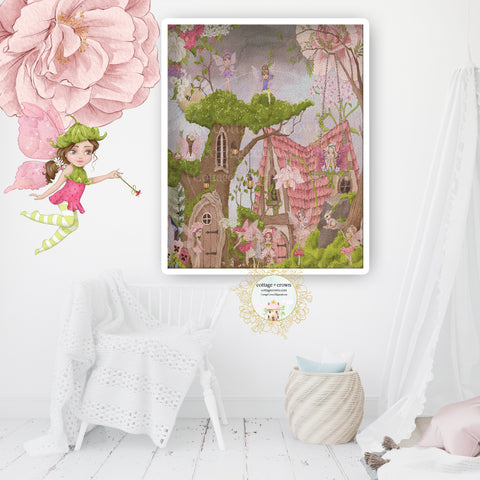 Boho Fairy Secret Enchanted Garden Fairies Woodland Wall Art Print