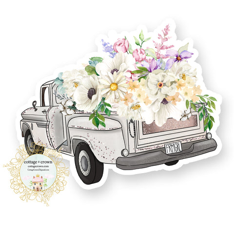 Farm Girl Truck - Wildflowers - Farmhouse - Vinyl Decal Sticker