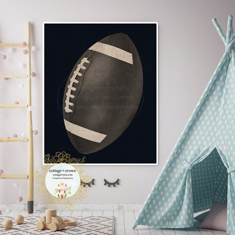 Monochromatic Football Sports Team Ball Wall Art Print