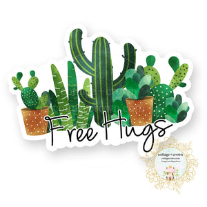 Free Hugs Cactus - Succulent - Vinyl Decal Sticker