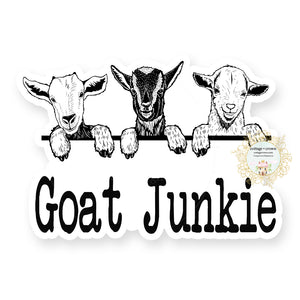 Goat Junkie - Farm Animal - Vinyl Decal Sticker
