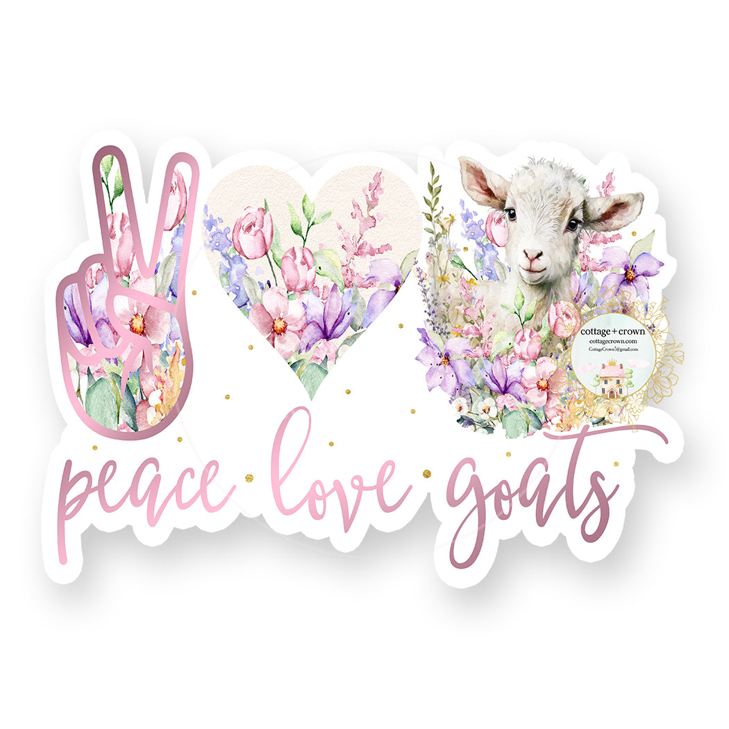 Goat - Peace Love Goats Vinyl Decal Sticker