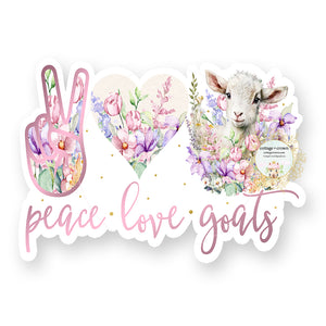 Goat - Peace Love Goats Vinyl Decal Sticker