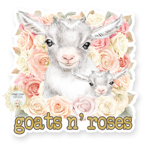 Goats N' Roses - Farm Animal - Vinyl Decal Sticker