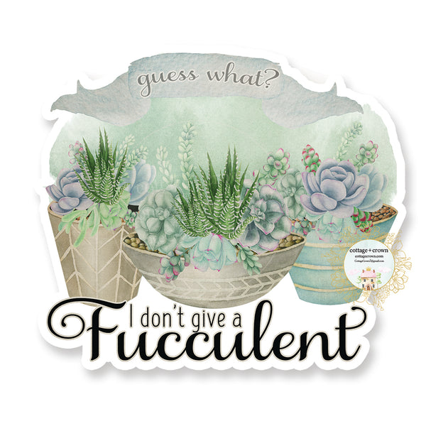 I Don't Give A Fucculent - Cactus Succulent Naughty - Vinyl Decal Sticker
