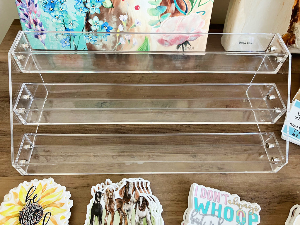 Acrylic With Sticker 3 Tier Vinyl Sticker Acrylic Display Stand – cottage + crown