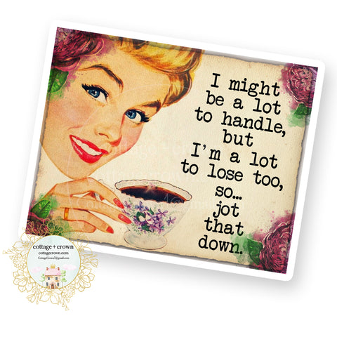 Jot That Down - Retro Housewife - Vinyl Decal Sticker