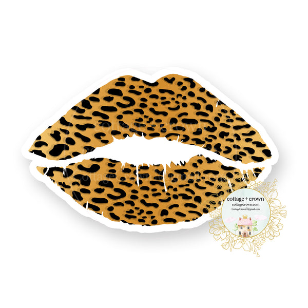 Leopard Print Lips - Vinyl Decal Sticker