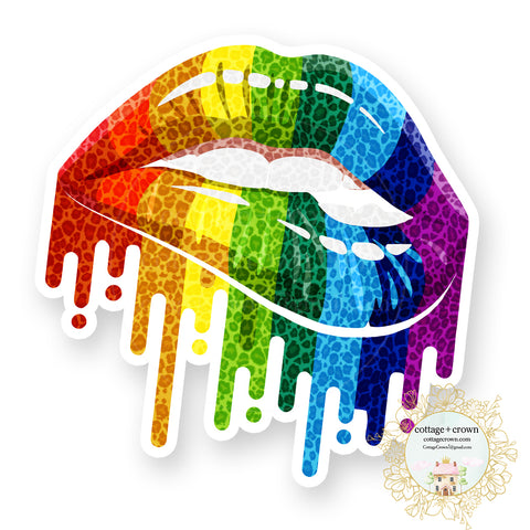 Rainbow Lips - LGBTQ - Pride Vinyl Decal Sticker