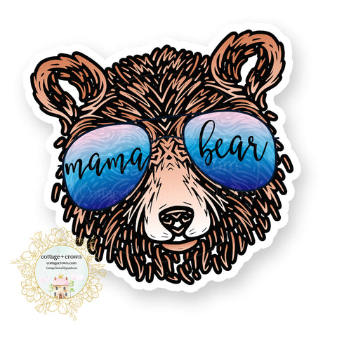 Mama Bear Aviators - Camping Mom Outdoors - Vinyl Decal Sticker