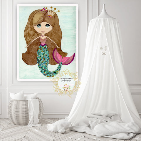 Mermaid Exclusive Watercolor Wall Art Print