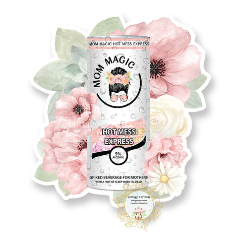 Mom Life Skull Aviators Hot Mess Express Vinyl Decal Sticker